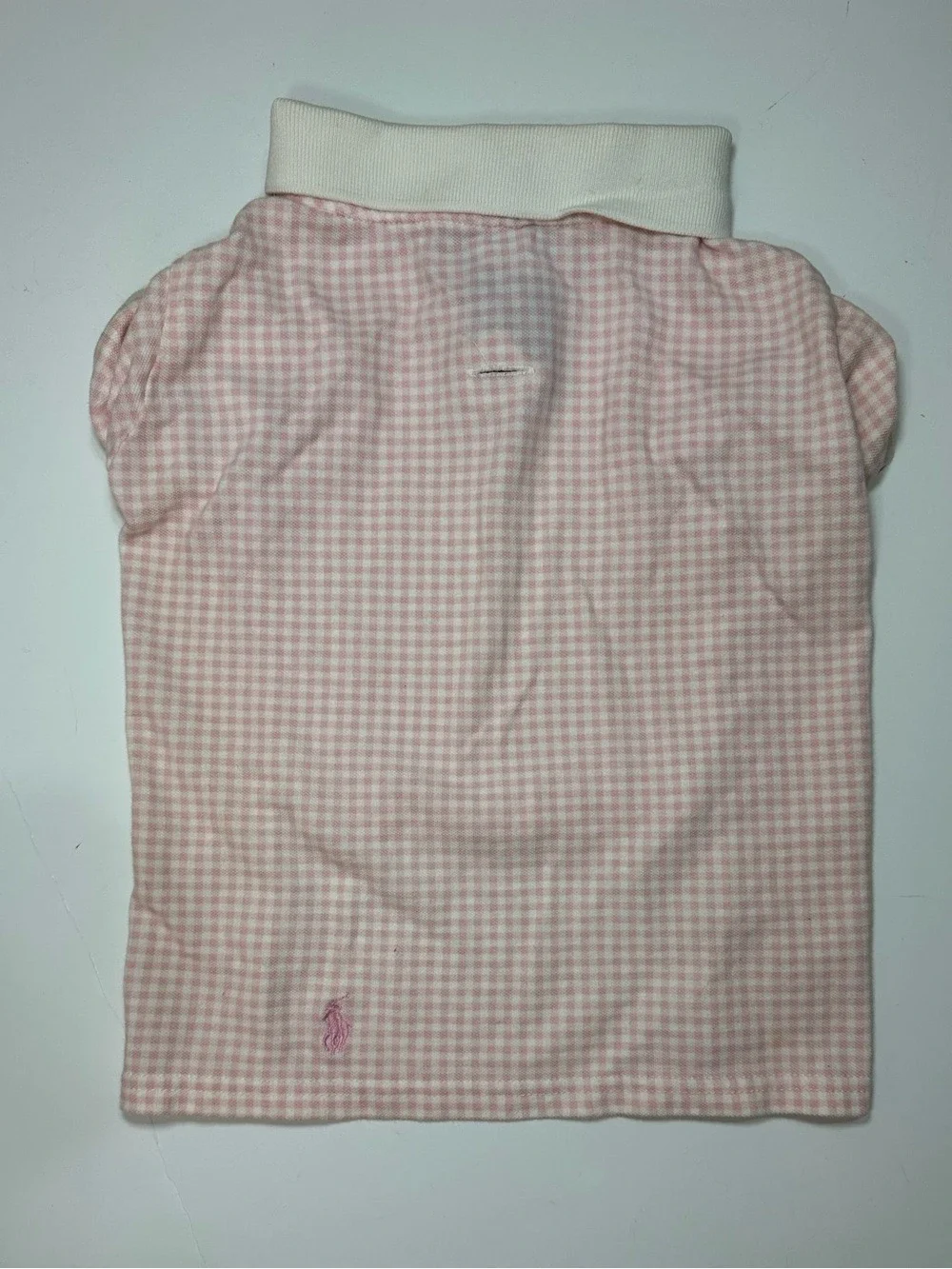 POLO RALPH LAUREN PINK GINGHAM DOG SHIRT LARGE PET POLO PREPPY COTTON PINK PONY